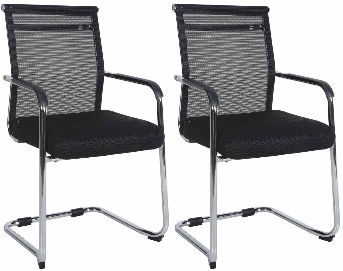 Set de 2 sillas cantiléver denny tela cromado 51x55x95 cm