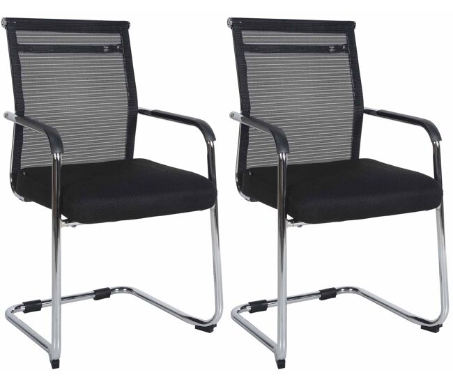 Set de 2 sillas cantiléver denny tela cromado 51x55x95 cm