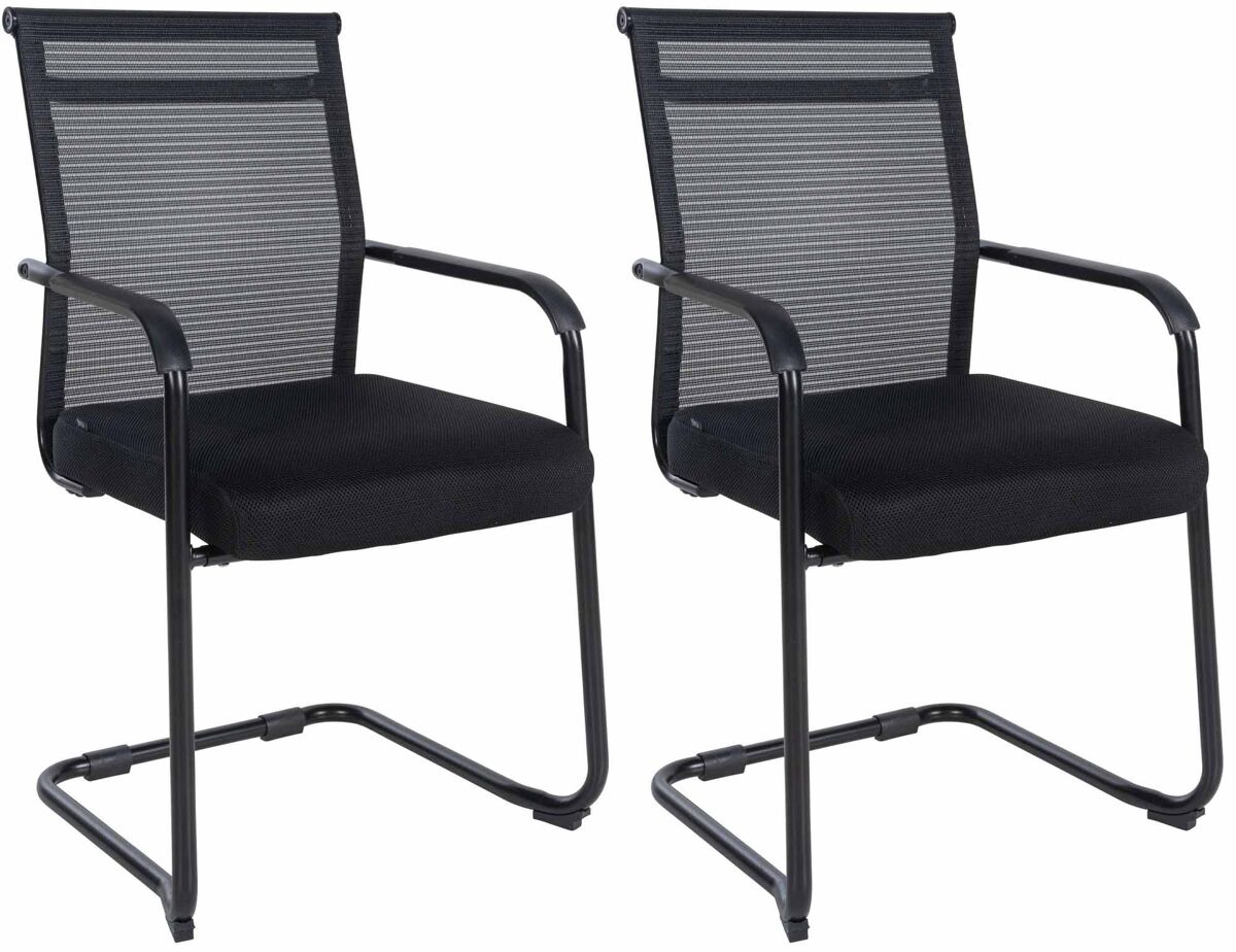 Set de 2 sillas cantiléver denny tela negro 51x55x95 cm
