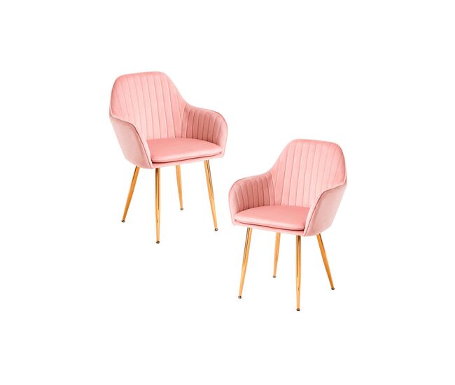 Pack 2 sillas chic golden - rosa