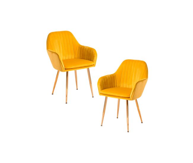 Pack 2 sillas chic golden - amarillo