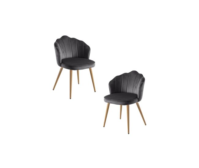 Pack 2 sillas blume terciopelo - gris oscuro