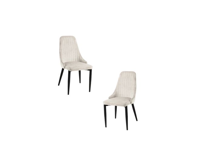 Pack 2 sillas kan terciopelo - beige