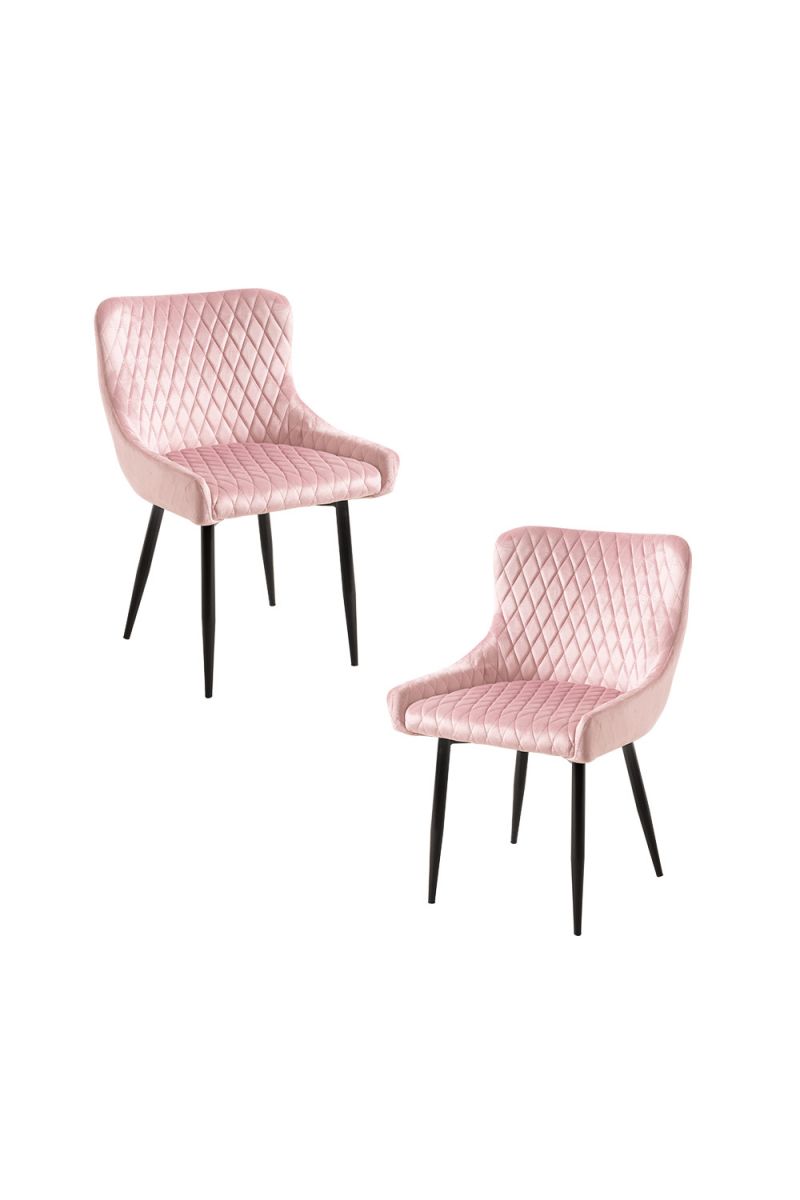 Pack 2 sillas sanda terciopelo - rosa