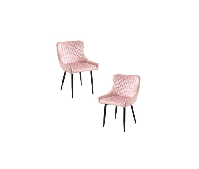 Pack 2 sillas sanda terciopelo - rosa