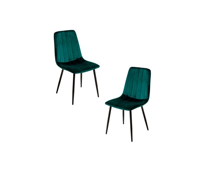 Pack 2 sillas liny terciopelo - verde