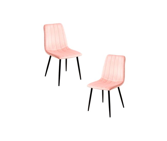 Pack 2 sillas liny terciopelo - rosa