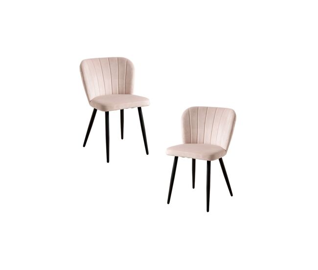 Pack 2 sillas luk terciopelo - beige