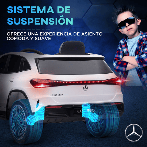 HOMCOM Carro Elétrico para Crianças Mercedes-Benz EQA Carro a Bateria 12V com Controlo Remoto Música Buzina Velocidade 3-8 kmh para Crianças 3-8 Anos 111,5x69x52,5 cm Branco HOMCOM Carro Elétrico para Crianças Mercedes-Benz EQA Carro a Bateria 12V com Controlo Remoto Música Buzina Velocidade 3-8 kmh para Crianças 3-8 Anos 111,5x69x52,5 cm Branco