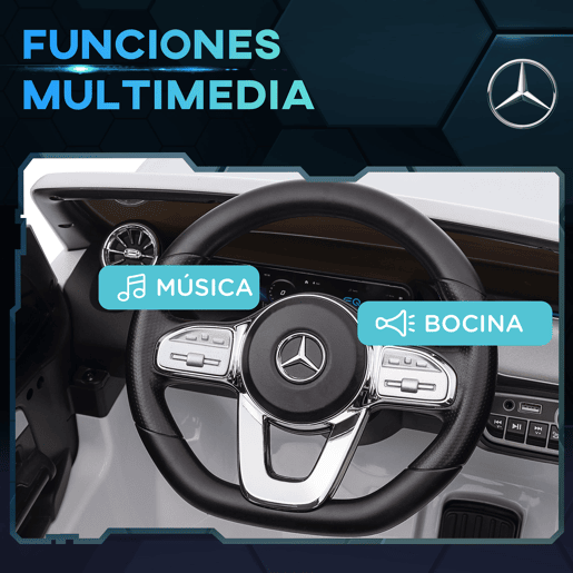 HOMCOM Carro Elétrico para Crianças Mercedes-Benz EQA Carro a Bateria 12V com Controlo Remoto Música Buzina Velocidade 3-8 kmh para Crianças 3-8 Anos 111,5x69x52,5 cm Branco HOMCOM Carro Elétrico para Crianças Mercedes-Benz EQA Carro a Bateria 12V com Controlo Remoto Música Buzina Velocidade 3-8 kmh para Crianças 3-8 Anos 111,5x69x52,5 cm Branco