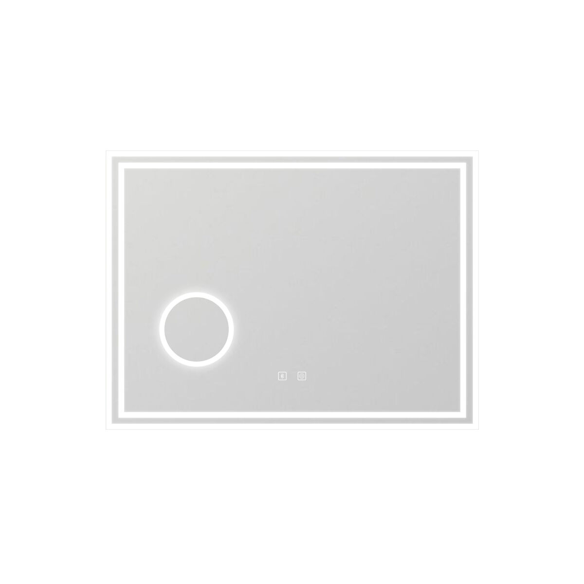 Espejo de baño led 80×60cm + bluetooth + espejo de aumento + regulable