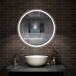 Espejo redondo de baño LED+antivaho+interruptor táctil 120x120 Espejo redondo de baño LED+antivaho+interruptor táctil 120x120 Blanco