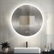 Espejo redondo de baño LED + antivaho + brillo ajustable 80x80 Espejo redondo de baño LED + antivaho + brillo ajustable 80x80 Natural