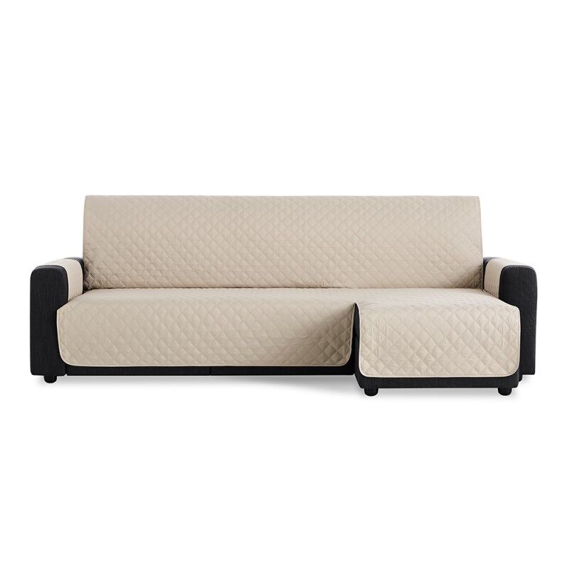 MAXIFUNDAS- Cubre Sofá Chaise Longue Acolchado MAUI. Cubre chaise longue Brazo derecho 220 cm Beige