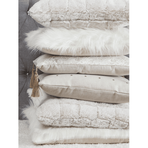 Conjunto de 2 almofadas decorativas AZALEA 45 x 45 cm Creme claro Sólido