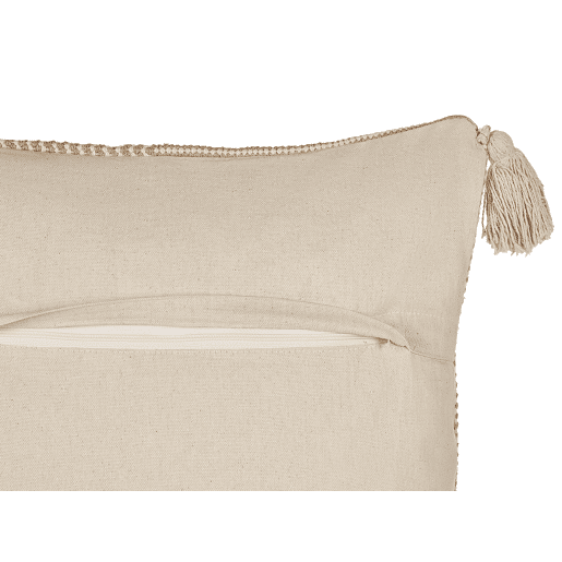 Conjunto de 2 almofadas decorativas ARALIA Algodão 45 x 45 cm Creme Padrão geométrico