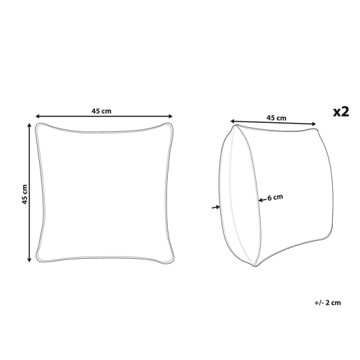 Conjunto de 2 almofadas decorativas AZAMI Algodão 45 x 45 cm Verde escuro Padrão de plantas