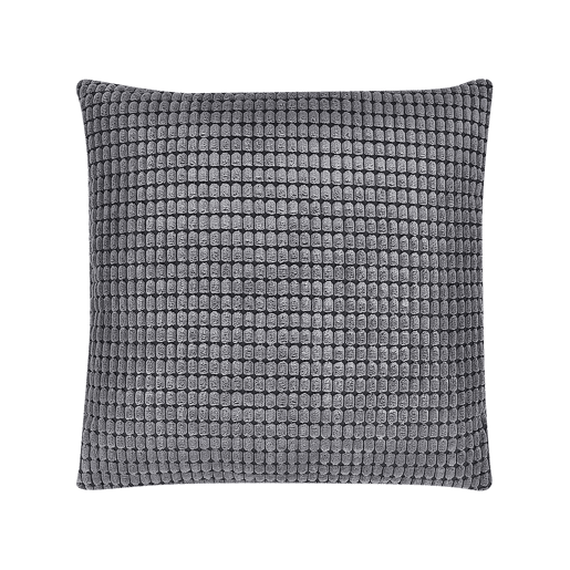 Conjunto de 2 almofadas decorativas ASPIDISTRA Veludo 45 x 45 cm Cinzento Padrão geométrico