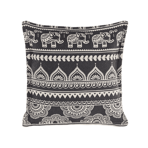 Conjunto de 2 almofadas decorativas ATABAGI Algodão 45 x 45 cm Preto Padrão oriental