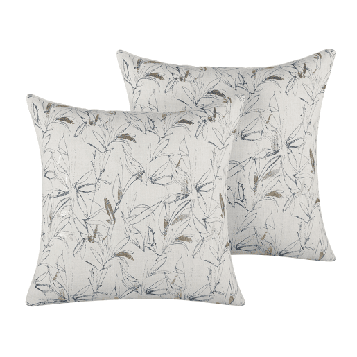 Conjunto de 2 almofadas decorativas ARBOR 45 x 45 cm Creme Padrão floral
