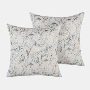 Conjunto de 2 almofadas decorativas ARBOR 45 x 45 cm Creme Padrão floral