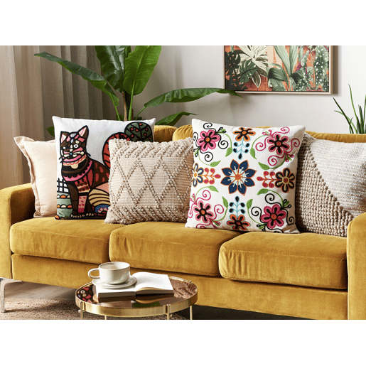 Almofada decorativa BAHRAICH Algodão 50 x 50 cm Multicolor Padrão floral
