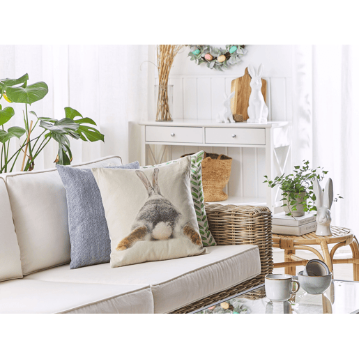 Conjunto de 2 almofadas decorativas BUXUS 45 x 45 cm Taupe