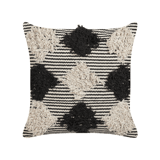 Conjunto de 2 almofadas decorativas BHUSAWAL Algodão 50 x 50 cm Preto Padrão geométrico