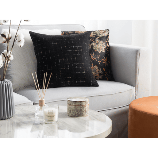 Conjunto de 2 almofadas decorativas BELLFLOWER 45 x 45 cm Preto Padrão geométrico