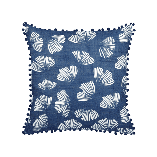 Conjunto de 2 almofadas decorativas DANDELION 45 x 45 cm Azul escuro Padrão de plantas