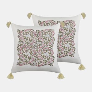 Conjunto de 2 almofadas decorativas CARISSA Algodão 45 x 45 cm Multicolor Padrão floral