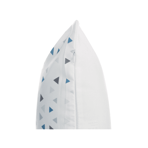 Conjunto de 2 almofadas decorativas CLEOME 45 x 45 cm Branco Cinzento Azul Padrão geométrico