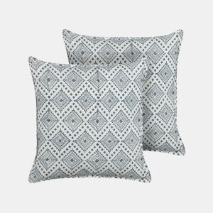 Conjunto de 2 almofadas decorativas CORDATA Algodão 45 x 45 cm Azul Padrão oriental