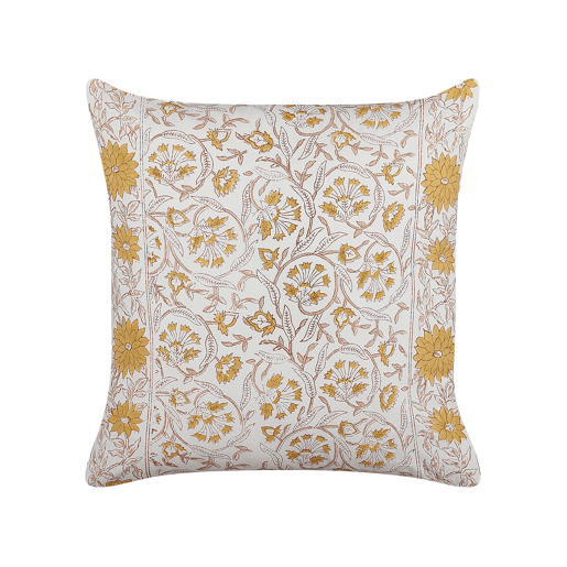 Almofada decorativa CALATHEA Algodão 45 x 45 cm Amarelo Padrão floral