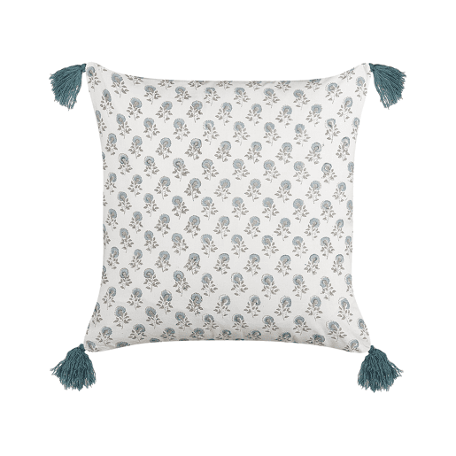Almofada decorativa CORNUS Algodão 45 x 45 cm Azul Padrão floral