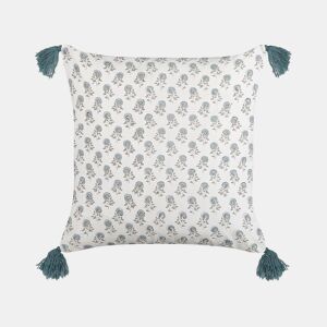 Almofada decorativa CORNUS Algodão 45 x 45 cm Azul Padrão floral