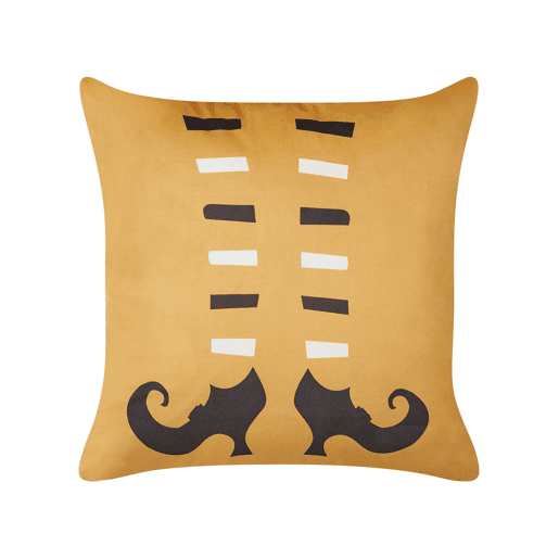 Conjunto de 2 almofadas decorativas COVASNA Veludo 45 x 45 cm Laranja Padrão abstracto