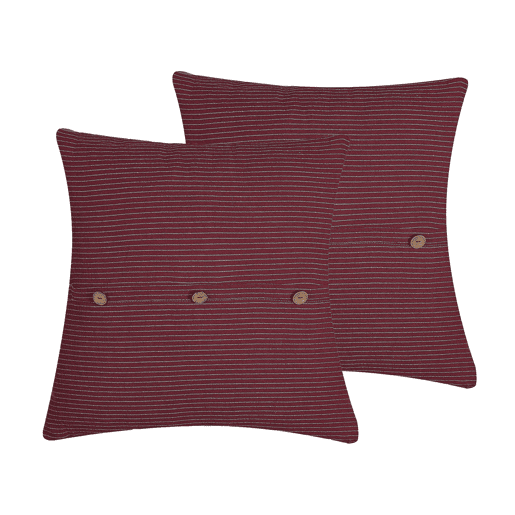 Conjunto de 2 almofadas decorativas CAMPANULA 43 x 43 cm Vermelho Sólido