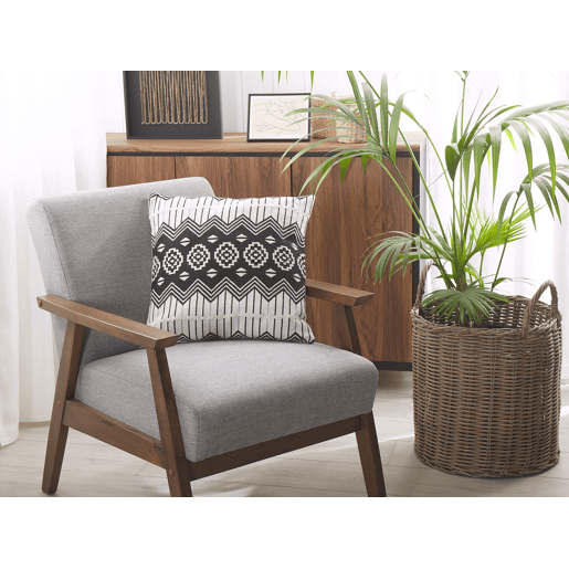 Conjunto de 2 almofadas decorativas CARDAK Algodão 45 x 45 cm PretoBranco Padrão geométrico