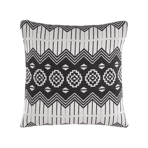 Conjunto de 2 almofadas decorativas CARDAK Algodão 45 x 45 cm PretoBranco Padrão geométrico