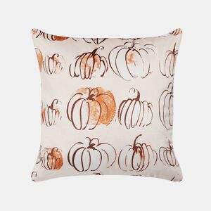 Almofada decorativa CUCURBITA Veludo 45 x 45 cm Creme Padrão de plantas