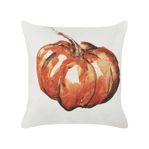 Conjunto de 2 almofadas decorativas CURBITA Veludo 45 x 45 cm Creme Padrão de plantas