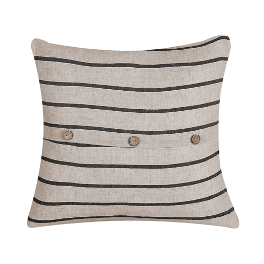 Conjunto de 2 almofadas decorativas CYNARA Algodão 43 x 43 cm Creme Às riscas