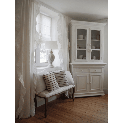 Conjunto de 2 almofadas decorativas CYNARA Algodão 43 x 43 cm Creme Às riscas