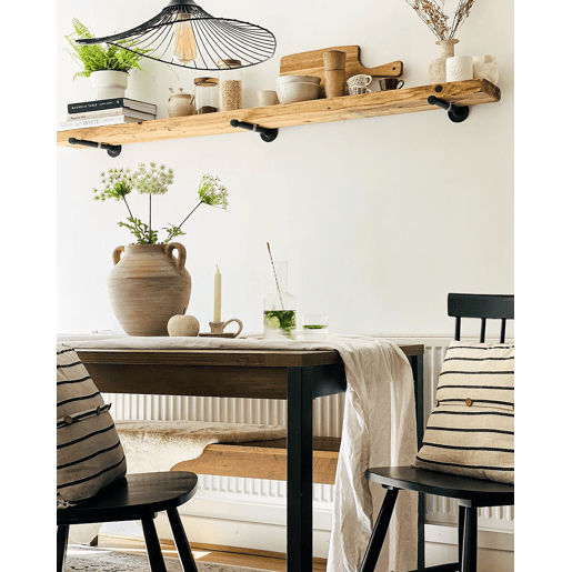 Conjunto de 2 almofadas decorativas CYNARA Algodão 43 x 43 cm Creme Às riscas