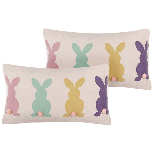 Conjunto de 2 almofadas decorativas CLUSIA 30 x 50 cm Creme