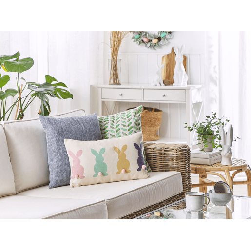 Conjunto de 2 almofadas decorativas CLUSIA 30 x 50 cm Creme