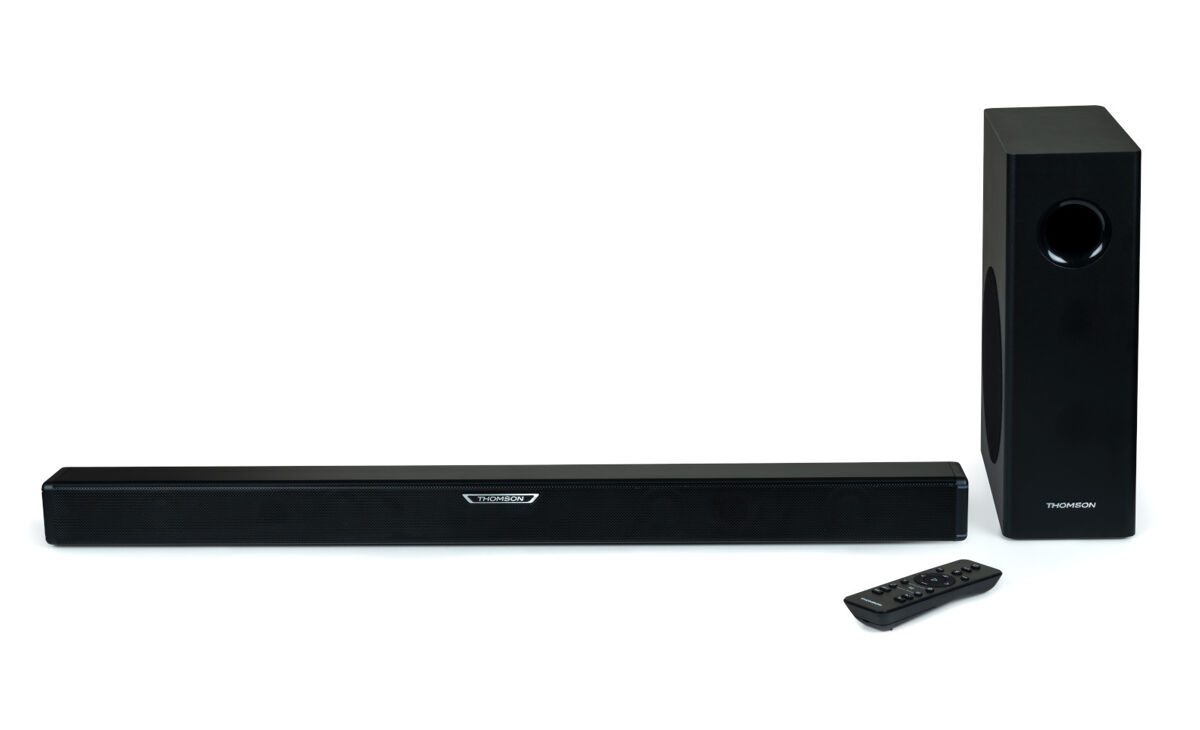 Barra de sonido con subwoofer 300W Thomson SB350BTS