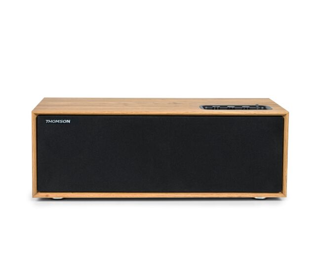 Altavoz bluetooth madera con conexión subwooferthomson ws702
