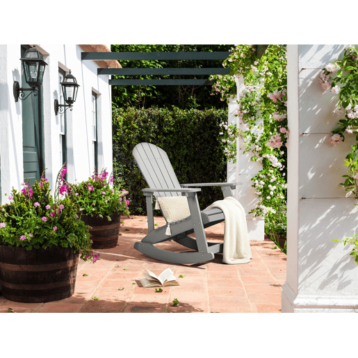 Cadeira de baloiço para jardim ADIRONDACK Cinzento claro